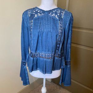 FREE PEOPLE | Women's Blue Lace Top